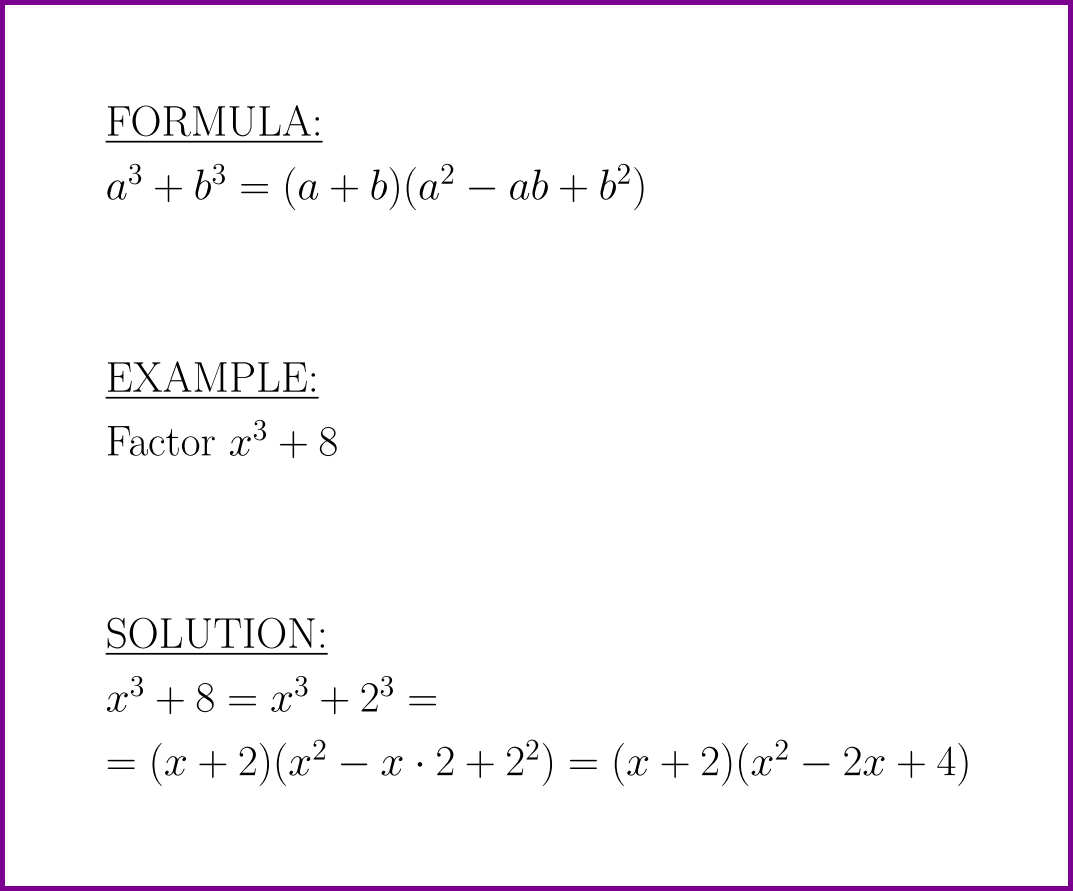 a^3 + b^3 (formula and example)